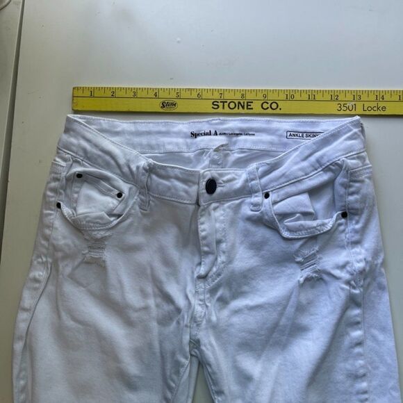Special A Ankle Skinny Jeans in White Denim, Size 9 - Picture 7 of 10
